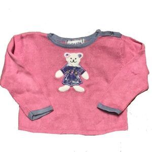 Kobe Kid Pink Teddy Bear Girl’s Sweater 18-24 Months Lavender Periwinkle